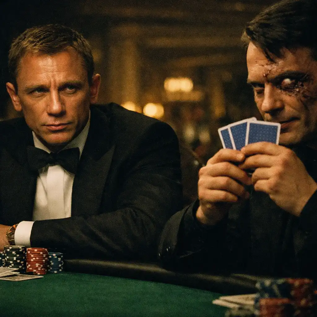 James Bond przy stole pokerowym w filmie Casino Royale